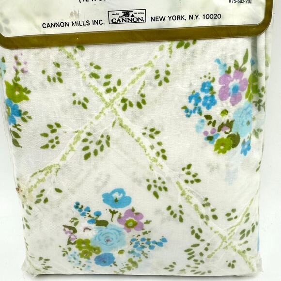 2 Vintage Canon Monticello Floral Pillowcases Standard No Iron Cotton Polyester - Picture 5 of 5